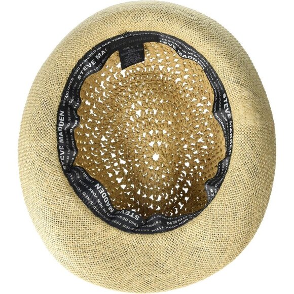 Women\'s Fedora Hat Black Paper Jute Woven 57cm Casual Accessory